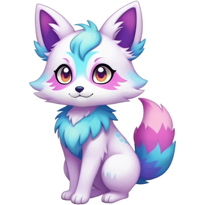 Kawaii colorful ethereal anthro fursona Fakemon emoji