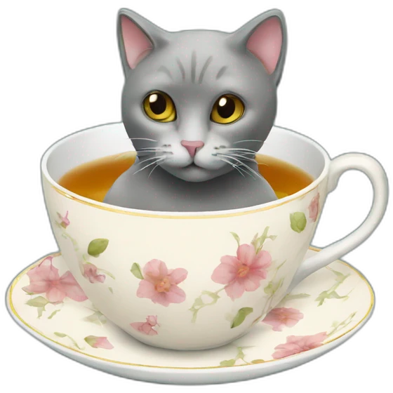 Cat in a tea cup emoji