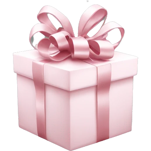 Light pink Christmas gifts under a white Christmas tree  emoji