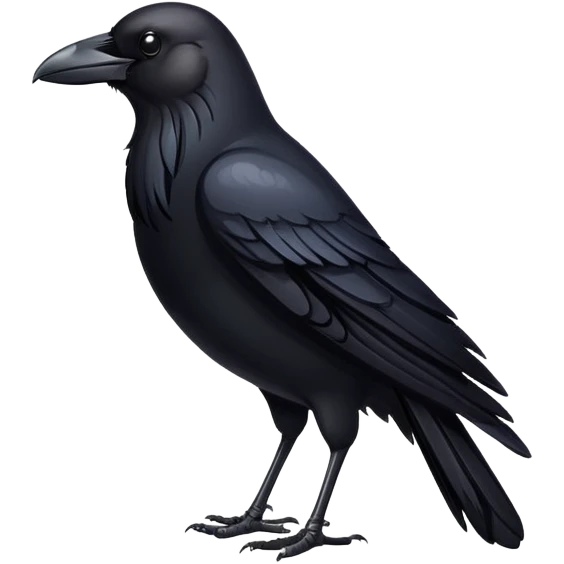 black crow with shiny feathers emoji