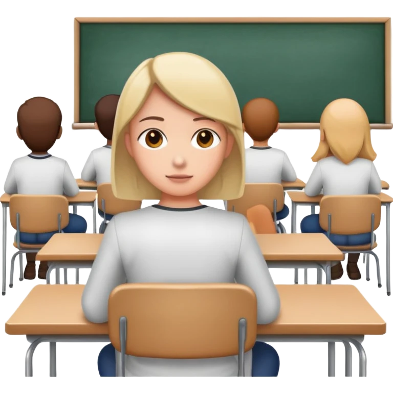 adults sitting in a classroom facing backwards emoji