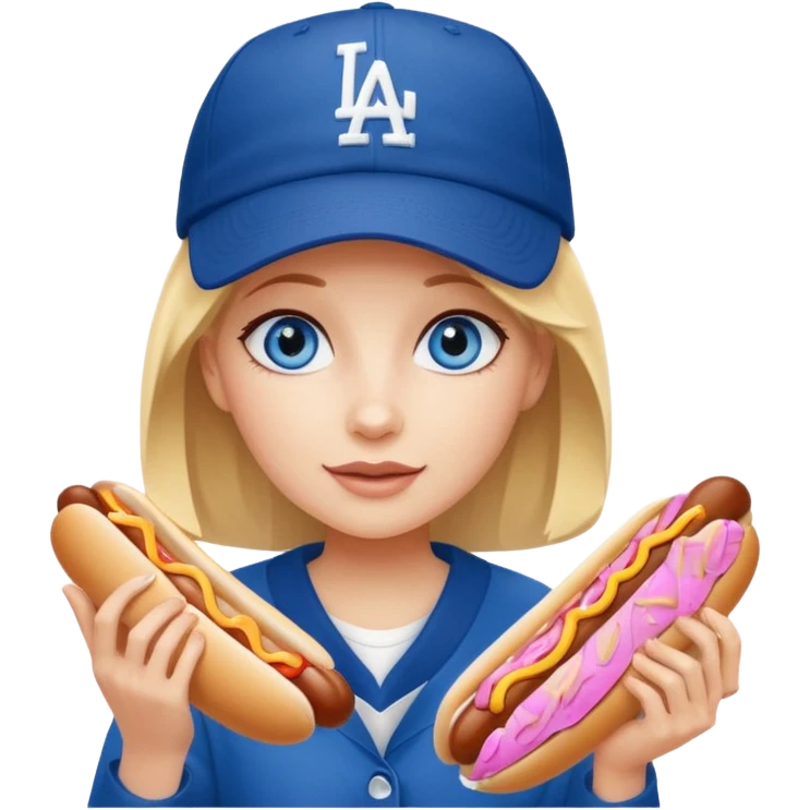 Blue eyed girl at dodgers game emoji