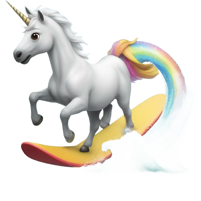 Unicorn surfing emoji