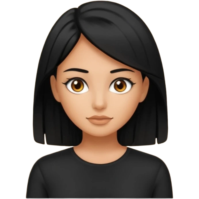 Pilates femme bronzée tenue noir et cheveux noir emoji