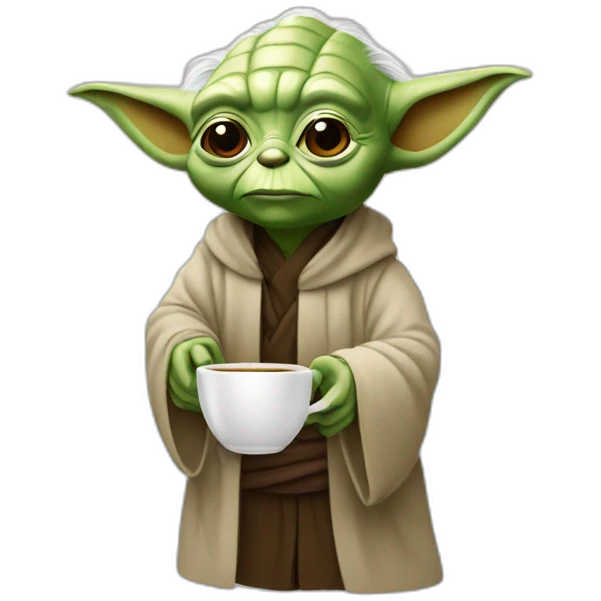 Yoda qui boie du café emoji