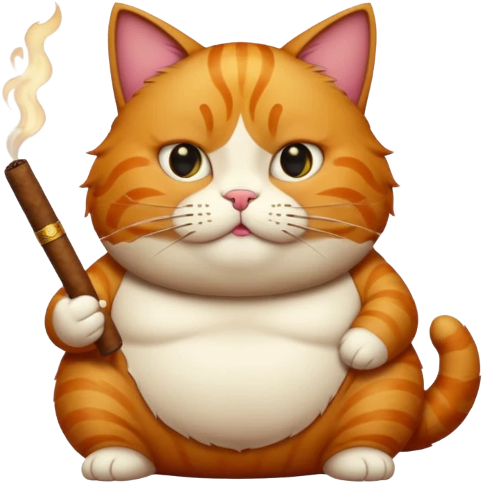 Fat cat and cigar emoji