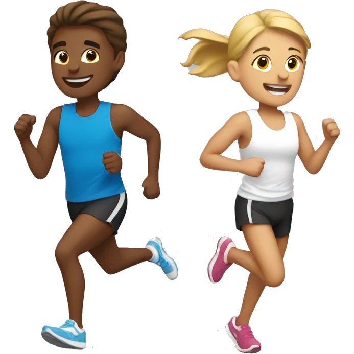 friends running Marathon emoji