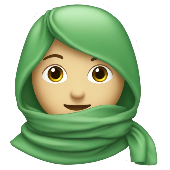 foulard verde claro, verde oscuro y gris. Solo el pañuelo, sin persona emoji