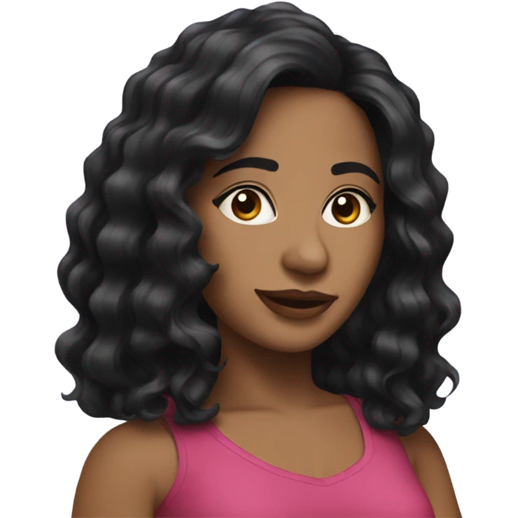 Black wavy hair Latina  emoji