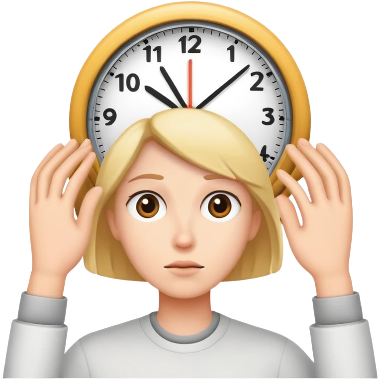 Someone watching a clock emoji