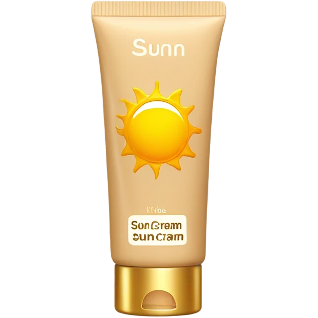 Beige and gold sun cream emoji