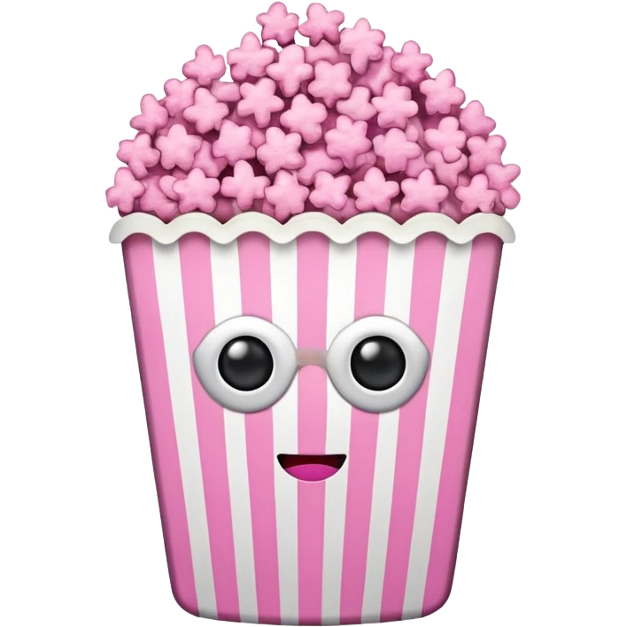 pink popcorn with cinema tickets emoji