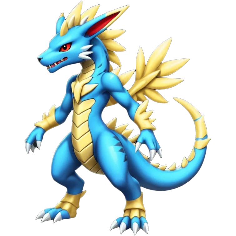 Colorful exotic Modern anthropomorphic furry futuristic shiny colorful Zeraora-Salandit-Guilmon-Zekrom-fusion (full body) emoji