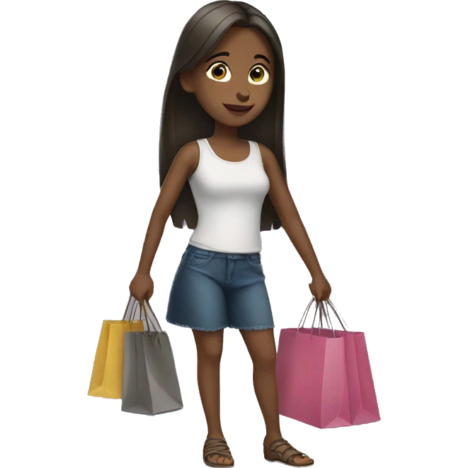 girl holding shopping bags emoji