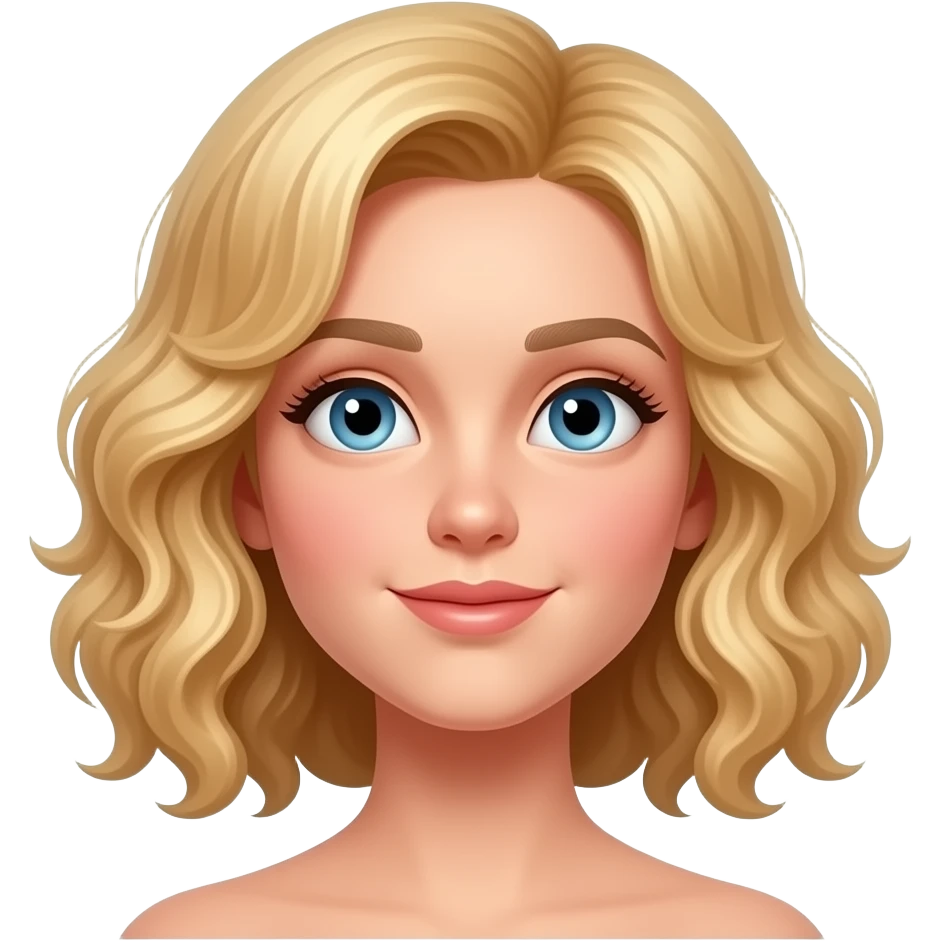 blonde curly bob looking upward emoji