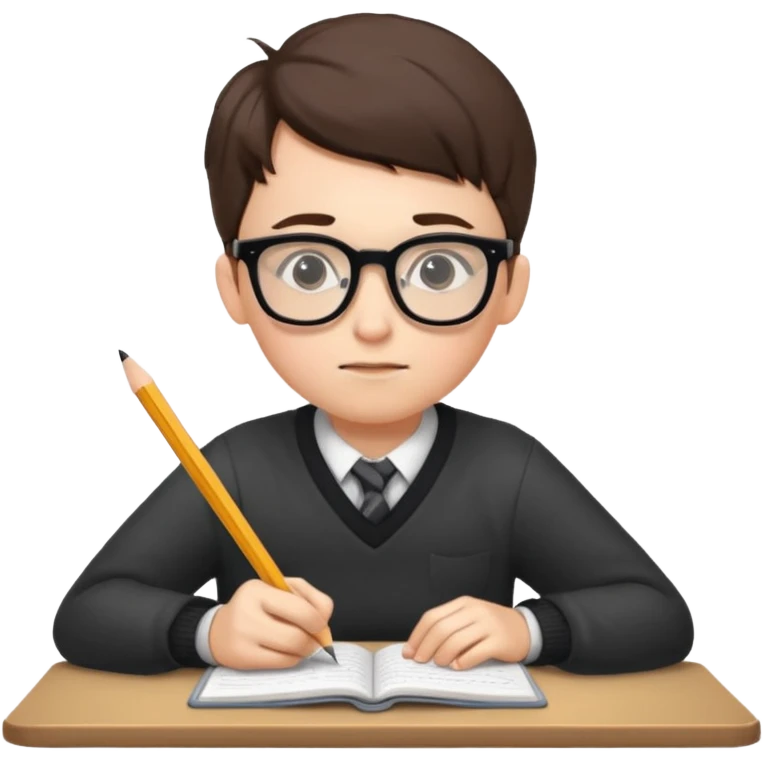 Nerd doing homework emoji