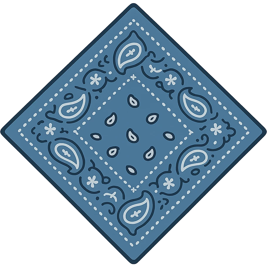 flat toon style unfolded blue bandana, not on anyone emoji
