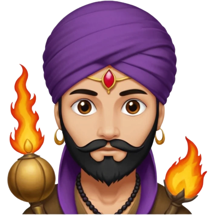 Con el planeta Saturno 🪐 (esto tiene que ser el elemento más importante) , un moro con turbante 👳🏾‍♂️ y la cara del diablo morada esta 😈. Centrate en el planeta Saturno , que se vea claramente con su anillo  y dentro el moro  emoji