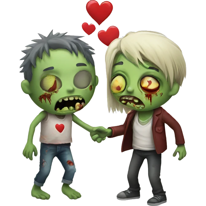Zombie and love emoji