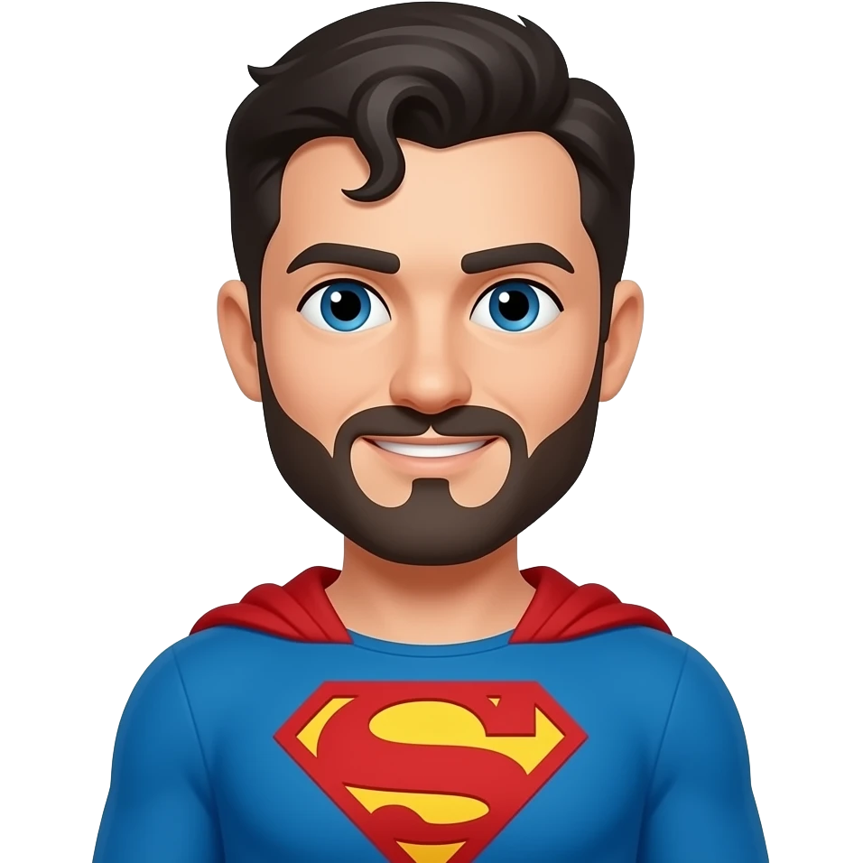 Now give him a mustache and a goatee and a differnt superhero logo emoji