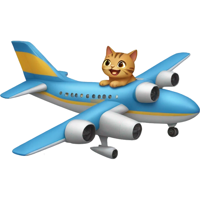 cat riding on an airplane emoji