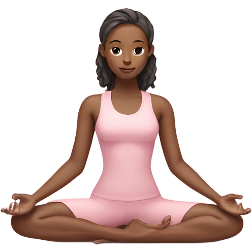 yoga girl in lotus pose wearing a pastel pink yoga set  emoji