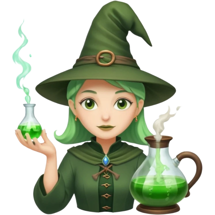 green witch cooking potion emoji