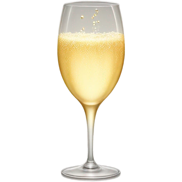 Clear glass of champagne  emoji