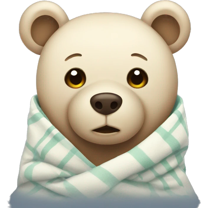 bear cozy in blanket emoji