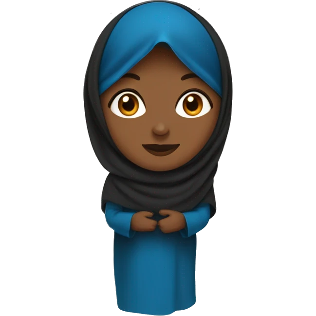 Brown Muslimah with blue niqab emoji