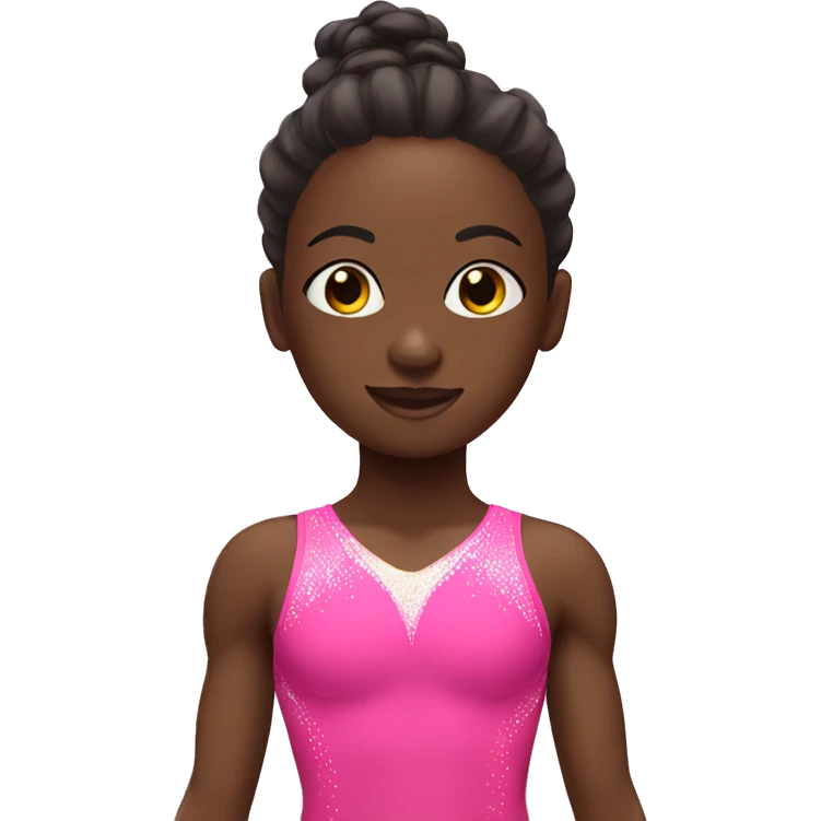 African gymnasts in pink emoji