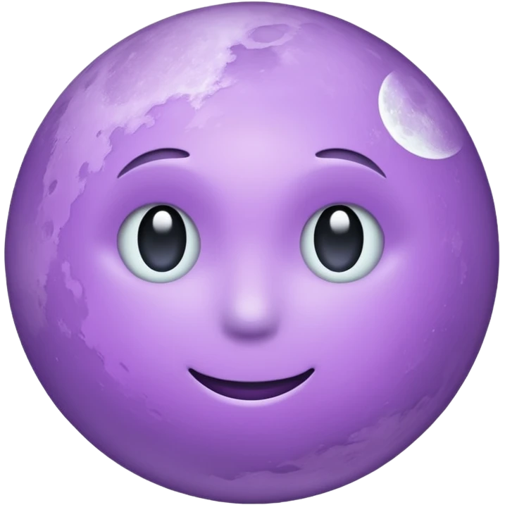 realistic Light purple moon emoji