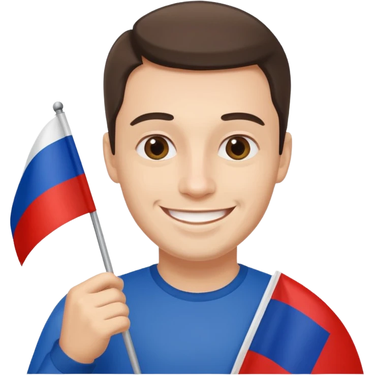 man with russian flag in hand emoji