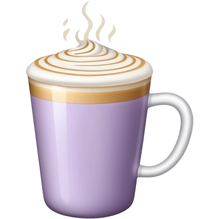 Pale purple a cup coffe Latte  emoji