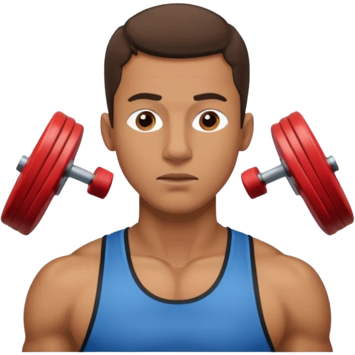 guy breathing with nose in gym emoji