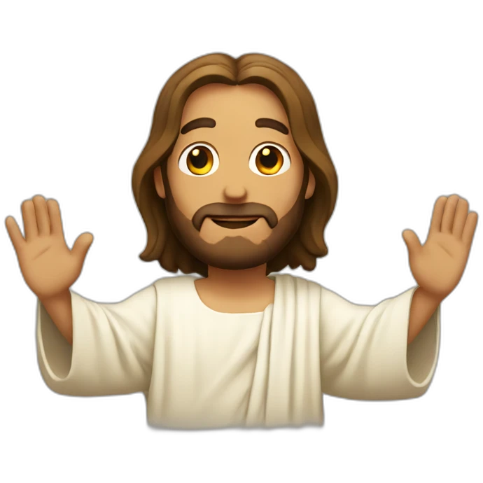 Jesus waving emoji