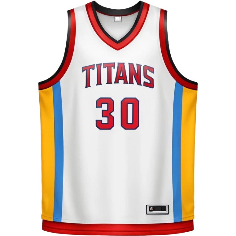 red, yellow, white titans basketball jersey emoji