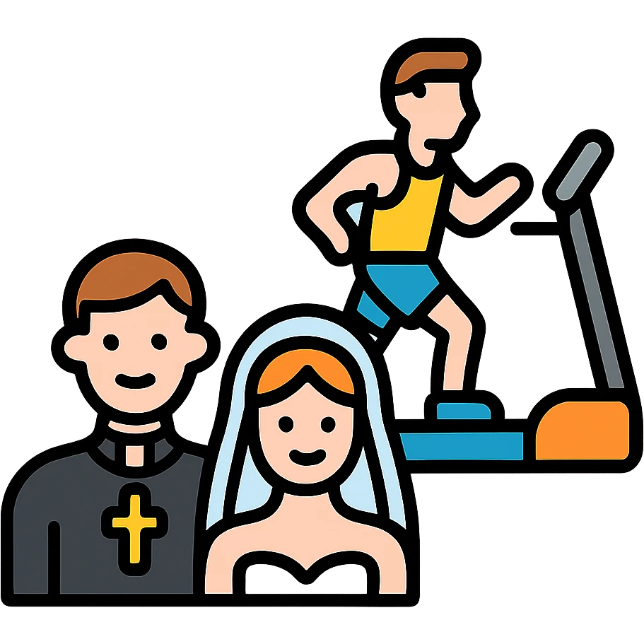 the pastor marry sportsman and thredmill emoji