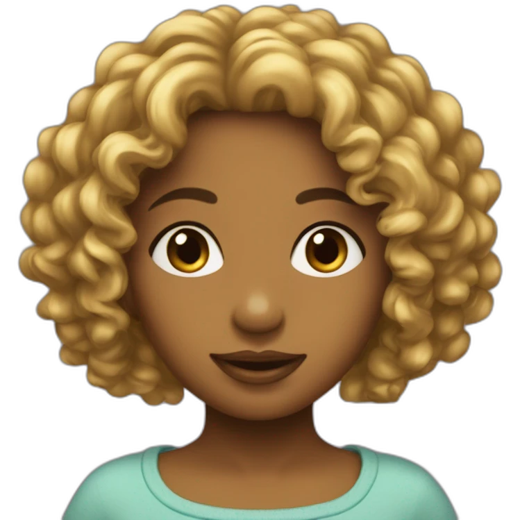 Fille métisse cheveux bouclés emoji