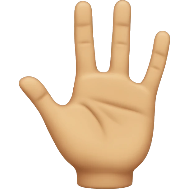 Hand with 3 fingers down emoji