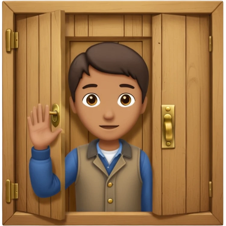 persona abriendo puerta emoji