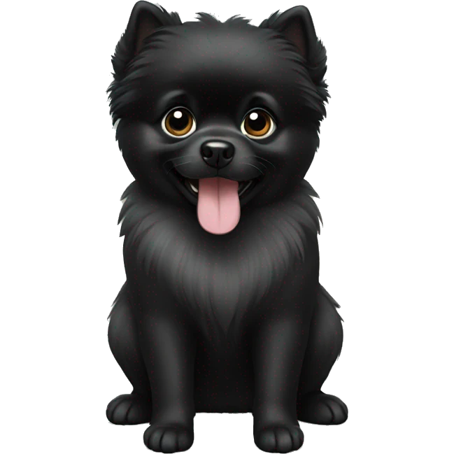 Black Pomeranian pup emoji