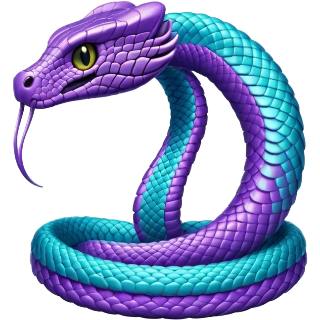 glitter purple and cian cobra emoji