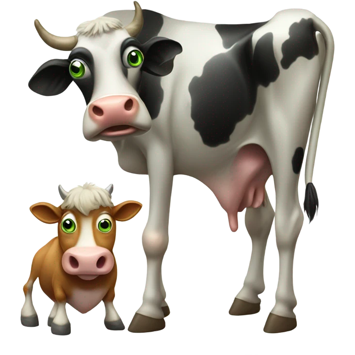 Cow with a alien emoji