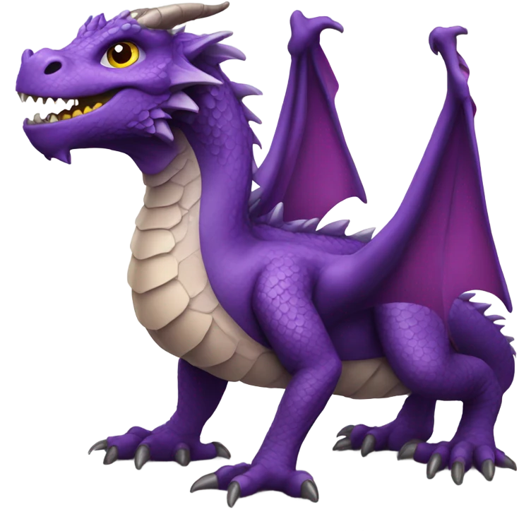 A dragon wearing a purple vest and with eye make up on emoji