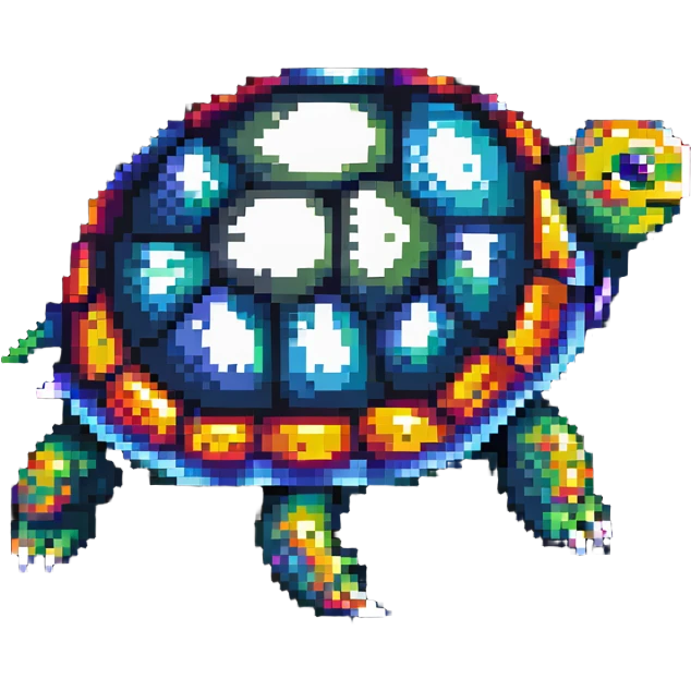 side view simple colorful turtle emoji