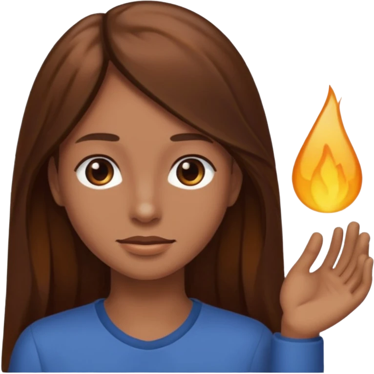 ange cheveux châtains longs emoji