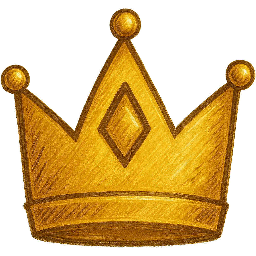 Make the princess crown gold and shiny, keep the original style. emoji