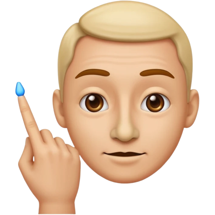 A classic emoji nose, no face, with a pointer finger touching the tip of it emoji