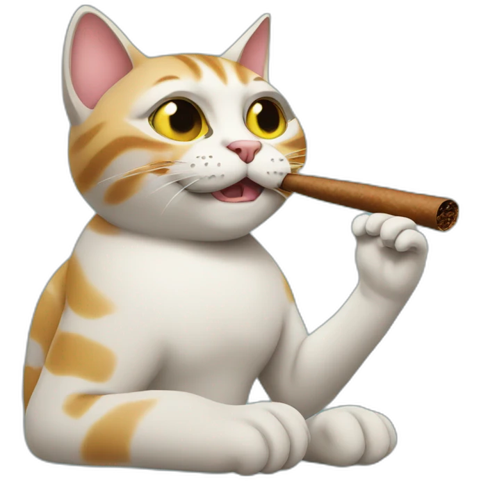 Cat smoking a cigar emoji